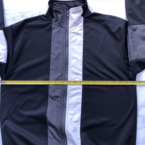 Topman Men's Sz Small Colorblock Track Style Jacket In Black White Gray Full Zip - Picture 6 of 11